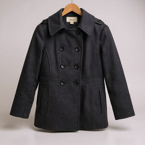 MICHAEL Michael Kors Peacoat Size Small Wool Double Breasted Wool Blend Gray